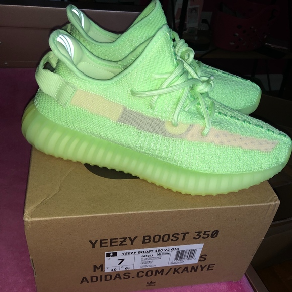 green glow yeezys